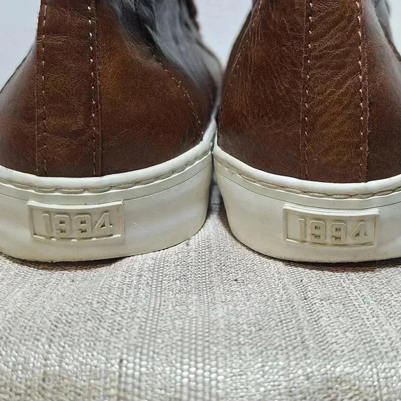 Old Navy Mens High Top Sneaker Cognac Shoes 8 Brown Upper Leather Lace Up 1994 - Picture 14 of 16